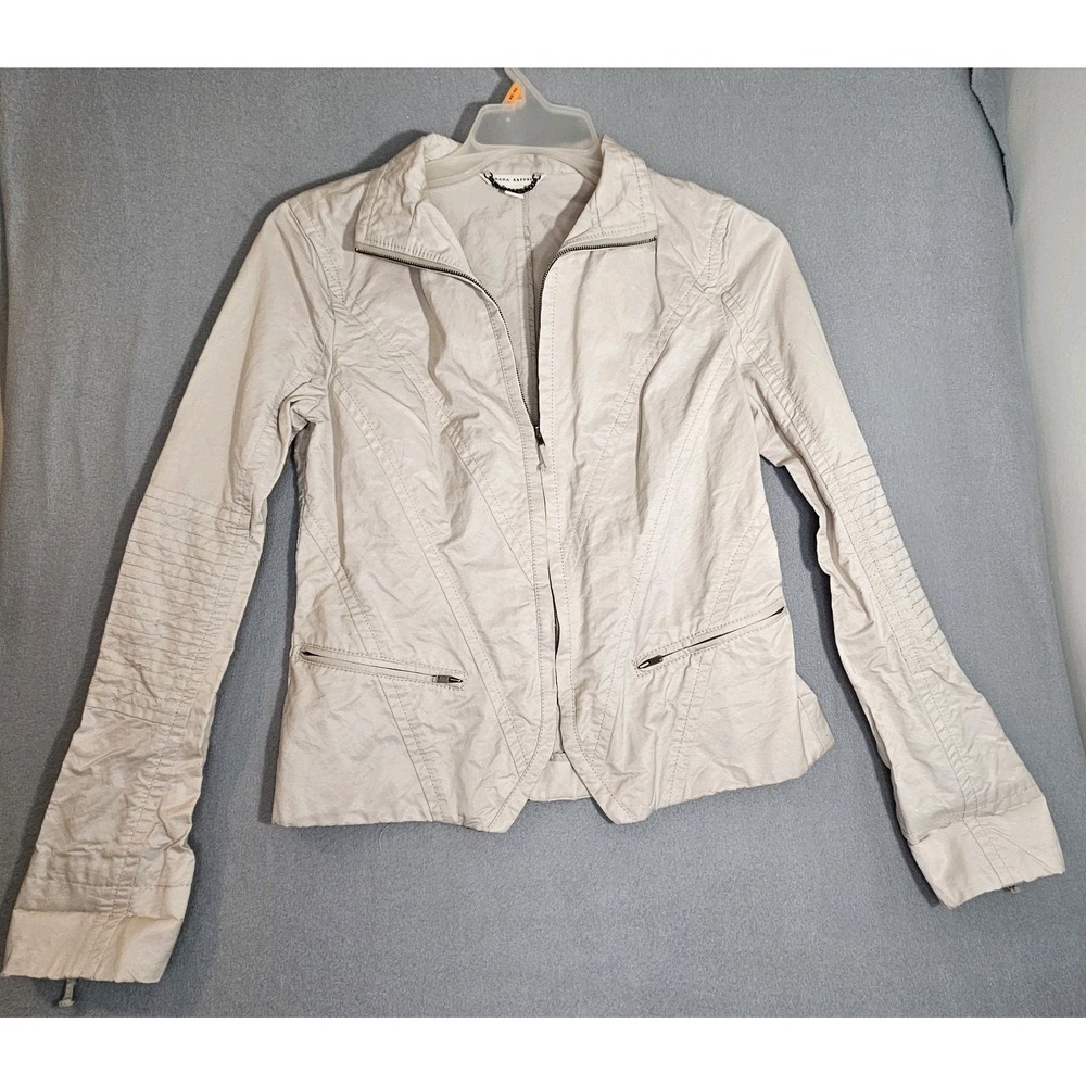 Banana Republic Jacket Womens Medium Beige Full Zip Pocket Utility